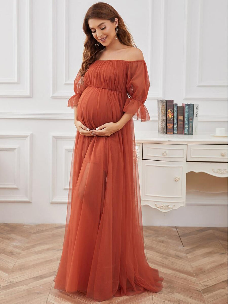 Orange pregnancy sale dress