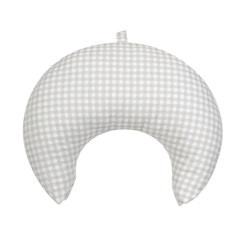 Stone Gingham Crescent Nursing Cushion