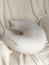 Stone Gingham Crescent Nursing Cushion