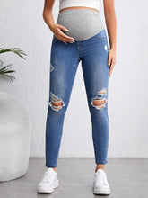 Maternity Adjustable Waist Ripped Skinny Jeans