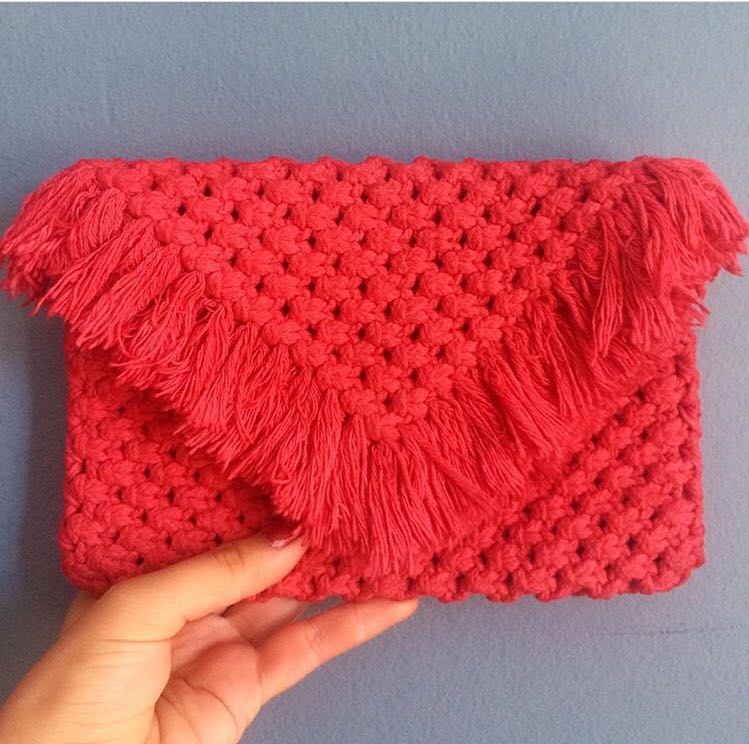 Macrame hot sale clutch bag