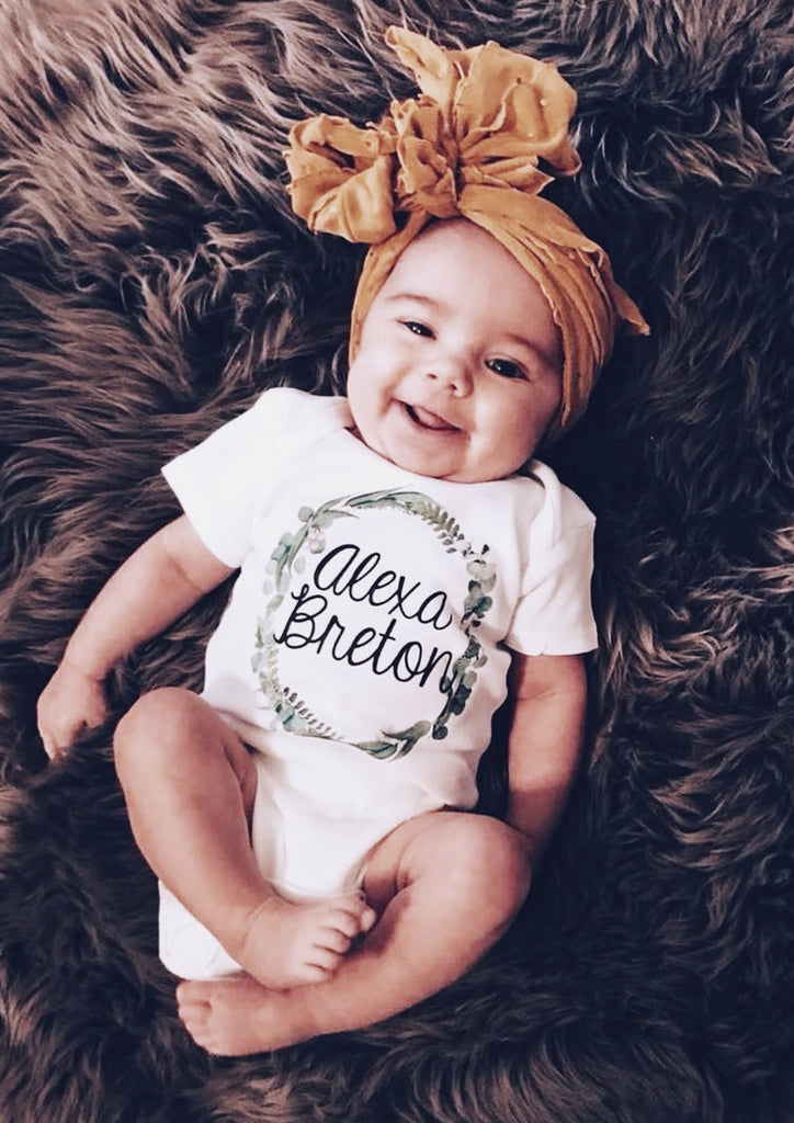 Personalized Eucalyptus Onesie – Baby Couture