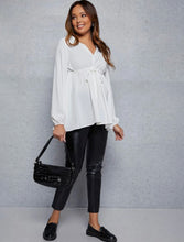 Maternity Drawstring Waist Blouse