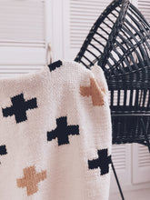 The BC Signature Crib Blanket - Cream/Black/Gold Swiss Cross