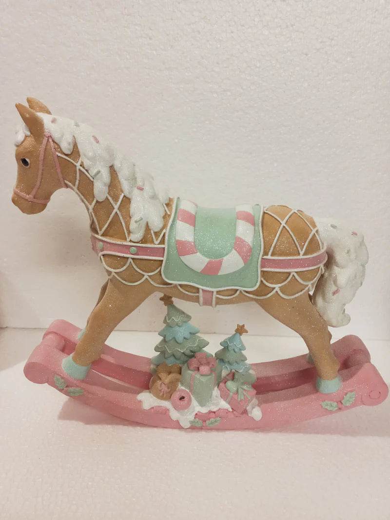 Pastel pink buy Gingerbread Rocking horse