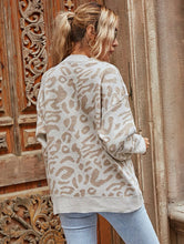 Leopard Print Drop Shoulder Jersey (Beige & White)