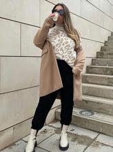 Leopard Print Drop Shoulder Jersey (Beige & White)